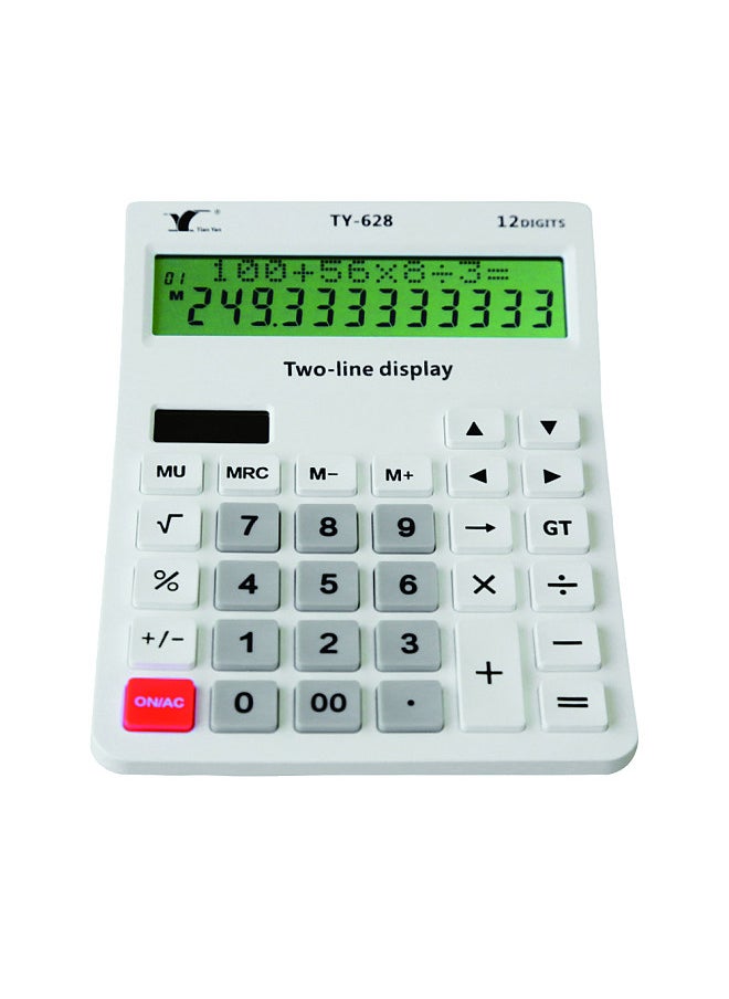 Desktop Calculator 12 Digit Large and LCD Display Big Button Calculators Solar Power and Battery Operated Suitable for Office School Home for Kids Students Accountant