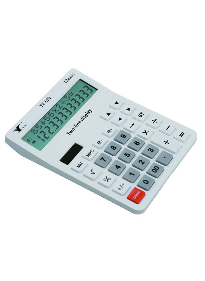 Desktop Calculator 12 Digit Large and LCD Display Big Button Calculators Solar Power and Battery Operated Suitable for Office School Home for Kids Students Accountant