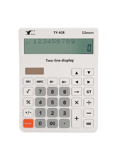 Desktop Calculator 12 Digit Large and LCD Display Big Button Calculators Solar Power and Battery Operated Suitable for Office School Home for Kids Students Accountant