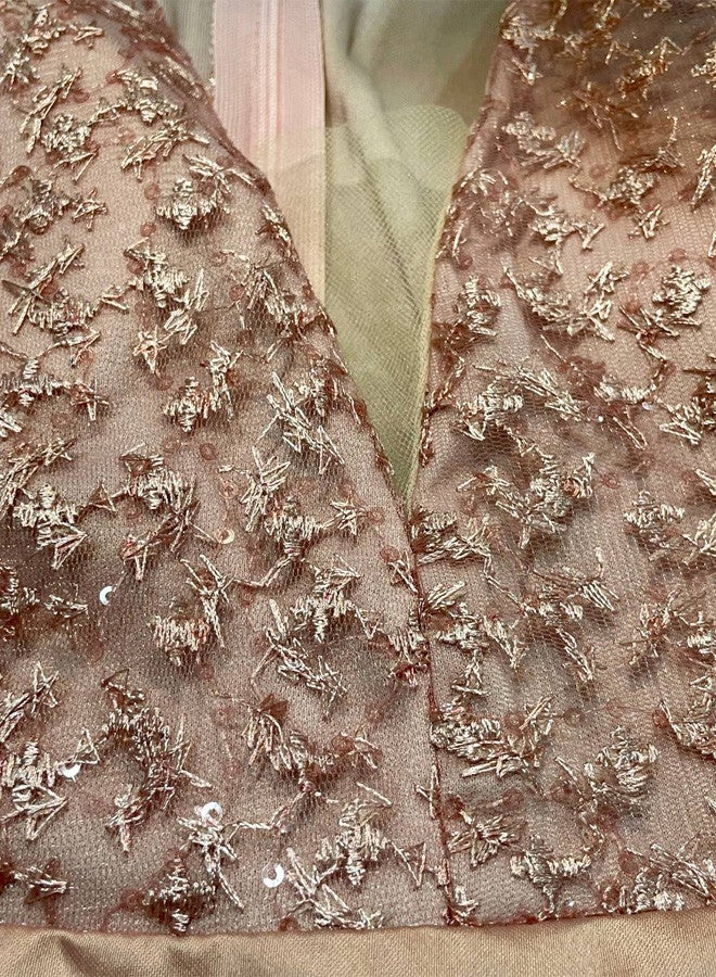 MARGOUN Small Size, Elegant Prom Evening Party Dress Women Wedding Robe Maxi Dress Solid Sequins V Neck Big Swing Night Dress Pink/A1573 - Image 3