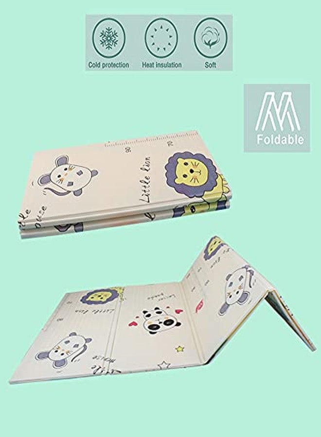 Vic Kid® Baby Play Mat/Foldable Crawling Mat/Medium Size/Thick Foam/Double Sides Multi-Purpose Water Proof. (5.8 X 5.15Ft) (Side A- Amimal Paradise + Side B- Elephant)… - Image 3