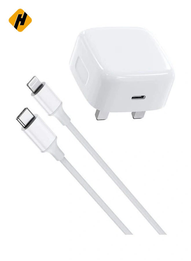 HuHa 20W Foldable Fast Charging Wall Adapter Compatible with Apple iPhone 12 Pro Max/11 Pro Max/SE, iPad White  - Image 3