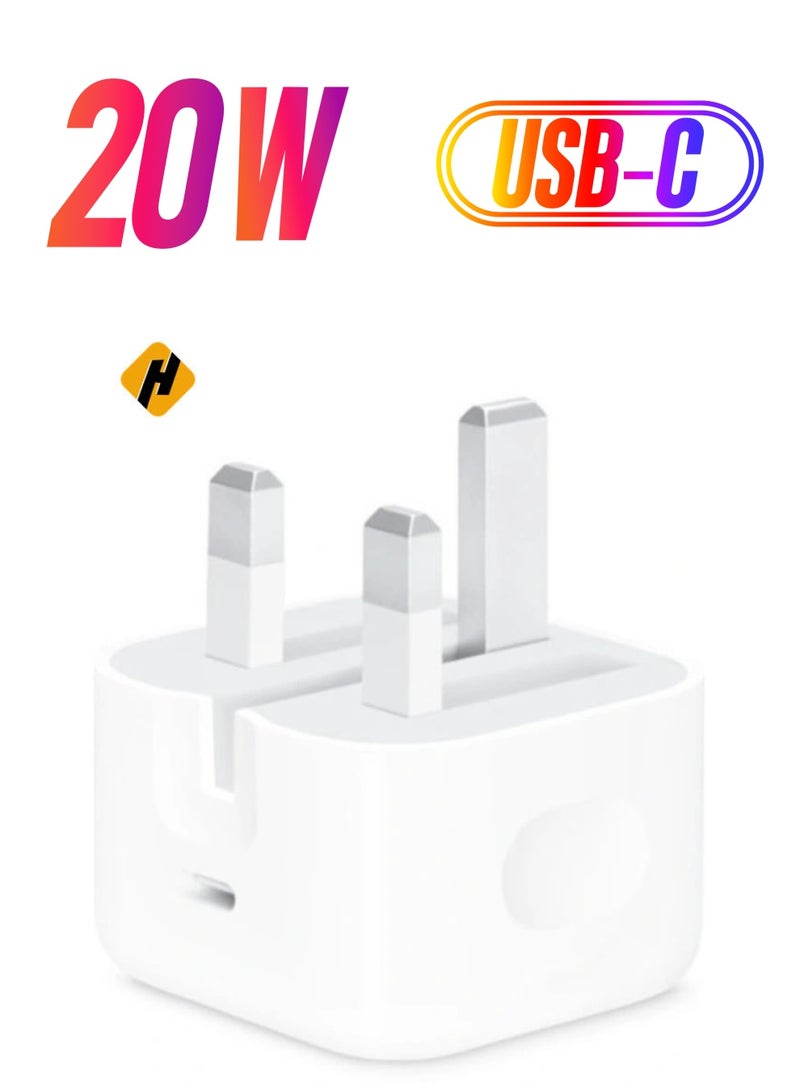 HuHa 20W Foldable Fast Charging Wall Adapter Compatible with Apple iPhone 12 Pro Max/11 Pro Max/SE, iPad White  - Image 1
