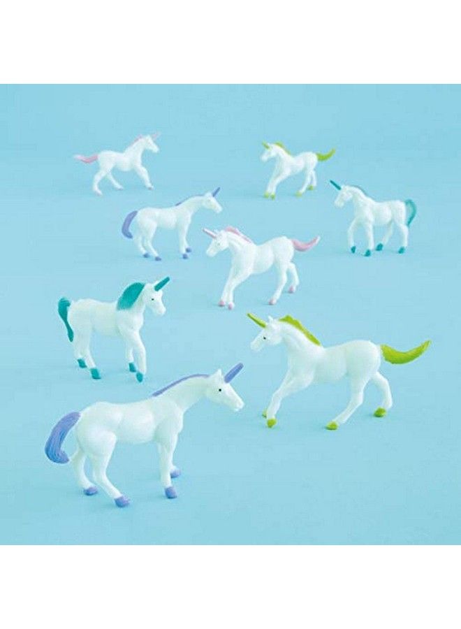Unique Plastic Unicorn Figurine Favors  Assorted Colors  8 Pcs - Image 1