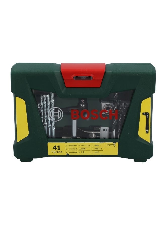 بوش مجموعة تحتوي على 41 قطعة من ريش الحفر ومفكات البراغي المتينة، باللونين الأسود والفضي، مع صندوق حماية، JE2 607 017 305 - Image 1