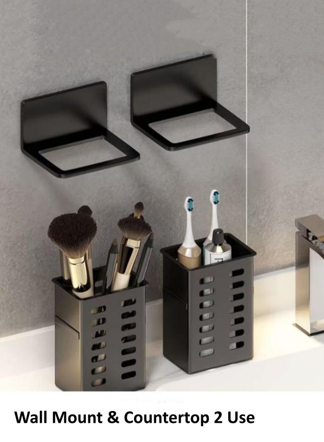 oldlaiben 3Packs Toothbrush Holder, Multi-Purpose Hanging Bracket Bathroom, Kitchen & Vanity Storage Shelf Countertop Organizer for Toothbrush, Utensils & Makeup Brushes & Stationery - Image 3