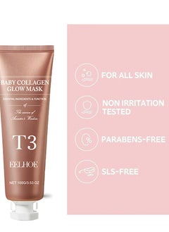 EELHOE T3 Collagen Pestlo Mask, Pestlo Baby Collagen Glow Mask, Pestlo T3 Collagen Mask, T3 Collagen Peel Off Mask, Korean Skin Care Facial Mask, Anti Wrinkle Firming Face Masks (1PC)  - Image 2