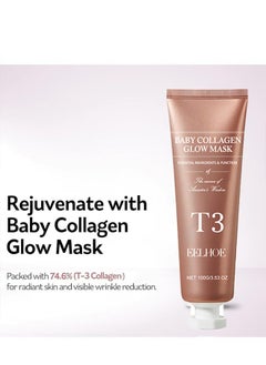 EELHOE T3 Collagen Pestlo Mask, Pestlo Baby Collagen Glow Mask, Pestlo T3 Collagen Mask, T3 Collagen Peel Off Mask, Korean Skin Care Facial Mask, Anti Wrinkle Firming Face Masks (1PC)  - Image 3
