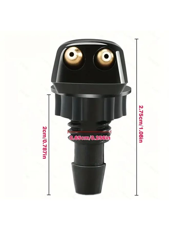 Heavy Duty Black Windshield Wiper Nozzles 2Pcs Easy Installation Stable Spray Pattern - Image 3