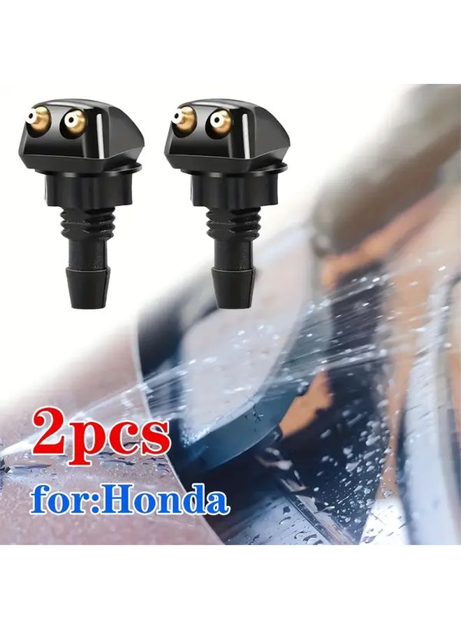 Heavy Duty Black Windshield Wiper Nozzles 2Pcs Easy Installation Stable Spray Pattern - Image 1