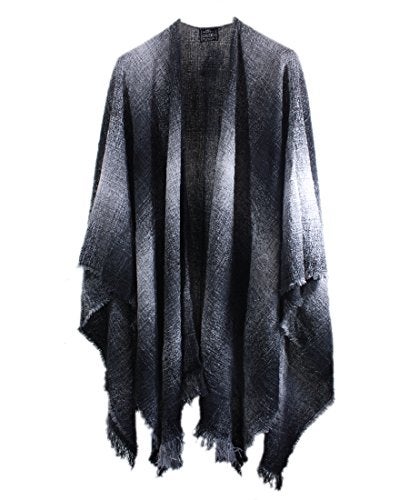 Biddy Murphy Wrap, Ruana Wraps for Women, Wool Shawl, Irish Gifts for Her, Biddy Murphy, Made in Ireland, 85% Lambswool, 54" X 72", Soft, Lightweight, Warm, Charcoal - Image 1
