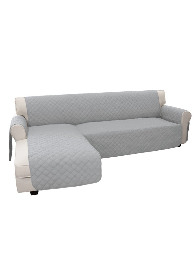 Easy-Going - Easy-Going Sofa Slipcover L Shape Sofa Cover Sectional Couch Cover Chaise Lounge Cover Reversible Sofa Cover Furniture Protector Cover for Pets Kids Children Dog CatÃ‚ (X-Large, Light Gray/Light Gray), Microfiber - Image 1