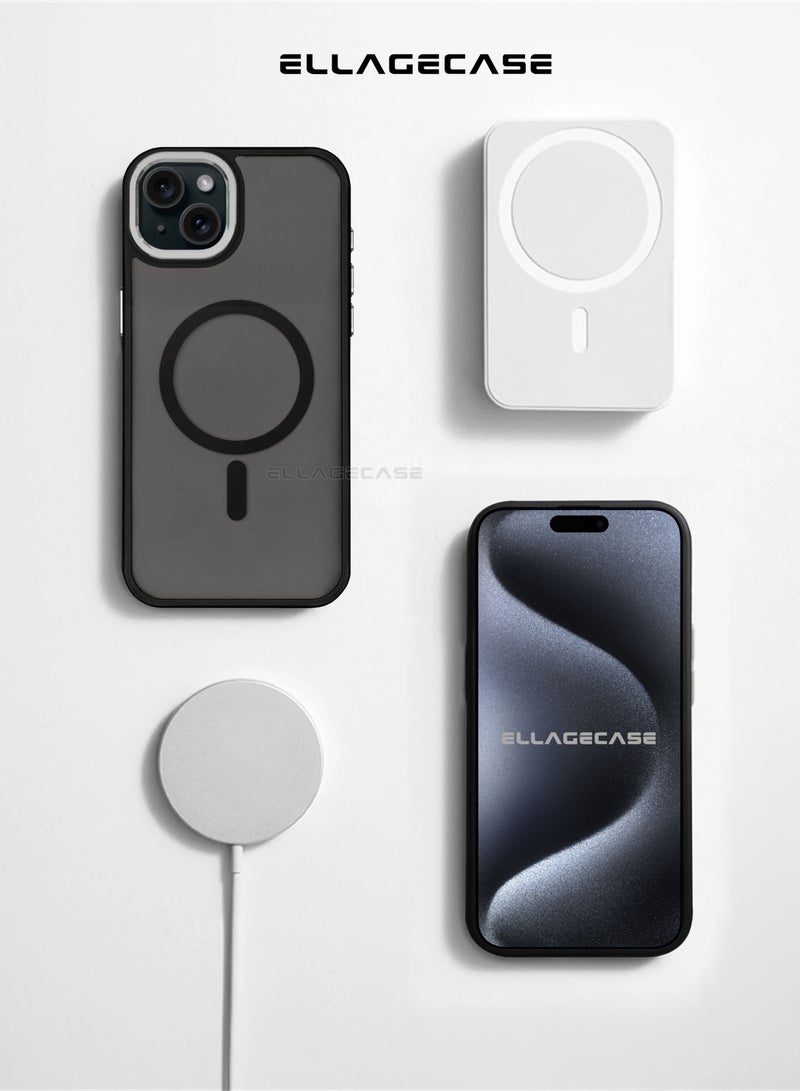 ELLAGECASE حافظة أنيقة لهاتف آيفون 14، حماية قوية للكاميرا، مضادة للصدمات، حماية معززة، متوافقة مع ماغسيف والشحن اللاسلكي - Image 4