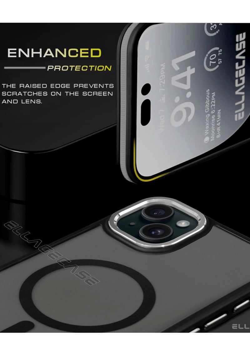 ELLAGECASE حافظة أنيقة لهاتف آيفون 14، حماية قوية للكاميرا، مضادة للصدمات، حماية معززة، متوافقة مع ماغسيف والشحن اللاسلكي - Image 5