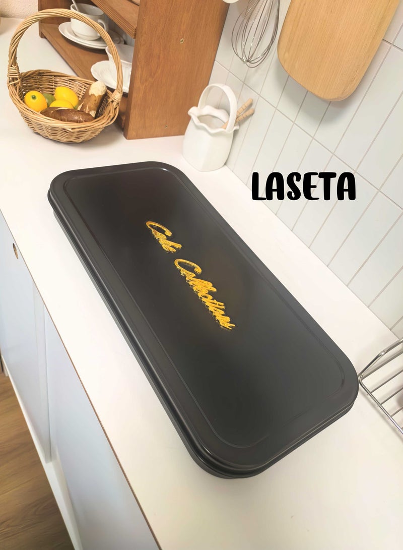Laseta rectangle Basbousa Cutting Baking Tray with Cutter - 35 Pieces Multi Shapes ( Black)  - Image 4