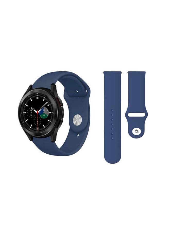 Perfii Solid Silicone Replacement Band for Samsung Galaxy Watch4 42/46mm Blue - Image 1