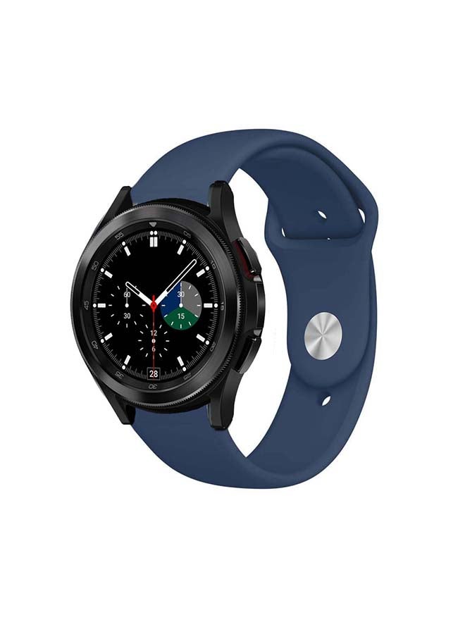 Perfii Solid Silicone Replacement Band for Samsung Galaxy Watch4 42/46mm Blue - Image 2