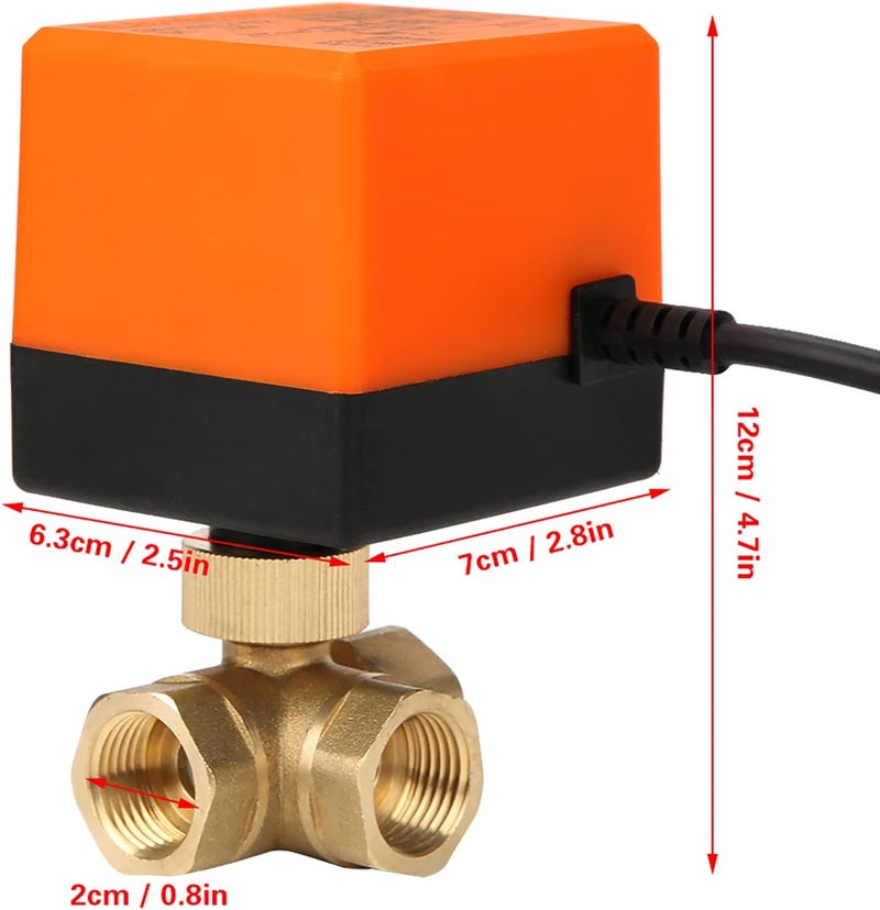 صمام كهربائي من النحاس DN15 G1/2 ثلاثي الاتجاهات للتحكم الفعال في المكيف - Image 4