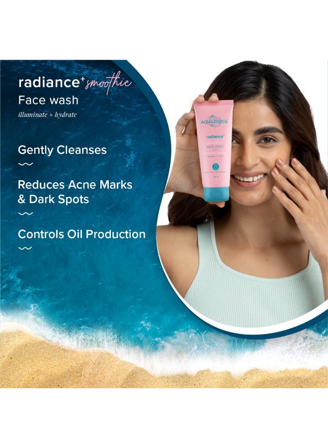Aqualogica Aqualogica Radiance+ Smoothie Face Wash with Watermelon & Niacinamide for Men & Women -Reduces Dark Spots & Blemishes | For Oily, Dry & Acne Prone Skin -100ml - Image 4