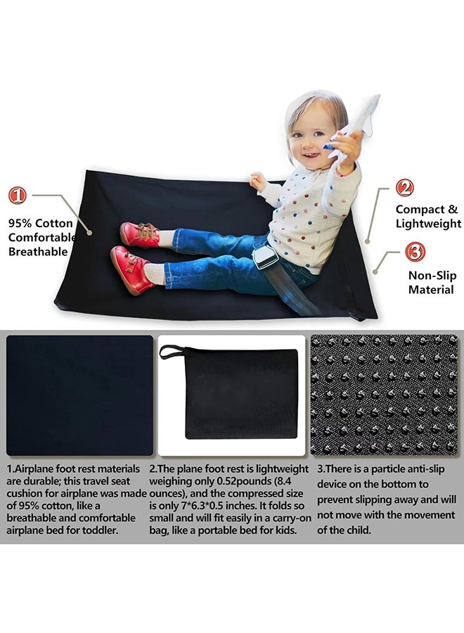 TDOO Toddler Aircraft Bed Child Seat Extender Portable Toddler Travel Bed, Black - Image 3