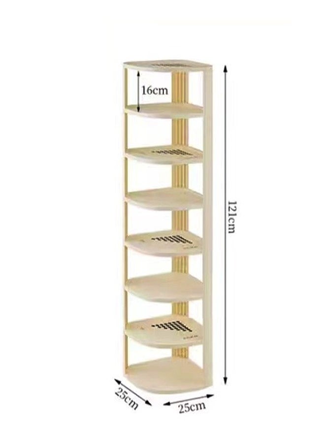 Raffine - Multifunction 8-Tier Layer Durable Plastic Corner Shelf Shelving Storage Unit Rack Storage Organizer for Room Kitchen 25 x 25 x 121 Centimeter - Image 1