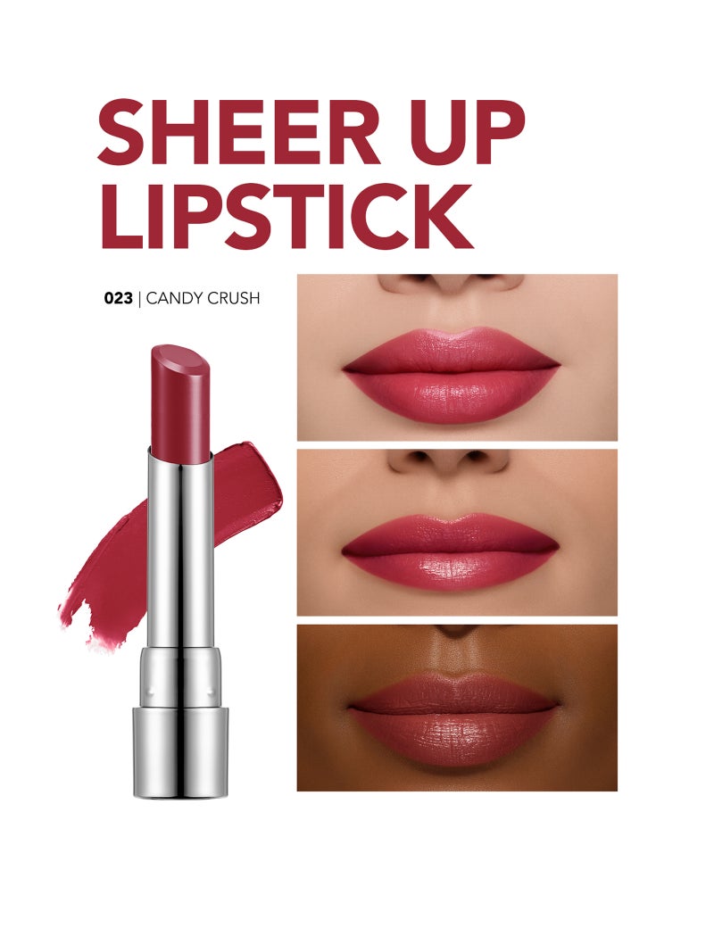 flormar Sheer Up Lipstick – 023 Candy Crush – Semi-Transparent Moisturizing Lipstick, Glossy Color Finish, Oil-Enriched Smoothing Texture 023-CANDY CRUSH - Image 2