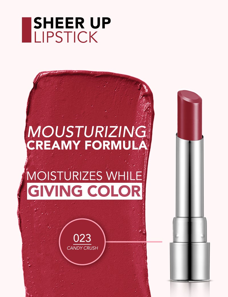 flormar Sheer Up Lipstick – 023 Candy Crush – Semi-Transparent Moisturizing Lipstick, Glossy Color Finish, Oil-Enriched Smoothing Texture 023-CANDY CRUSH - Image 3