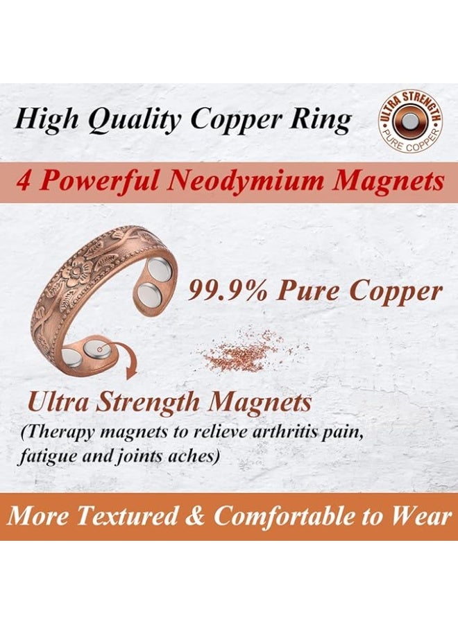 Cigmag 2PCS Copper Rings for Women Fingers Thumb Copper Rings Strength 99.99% Solid Pure Copper Adjustable Jewelry Gift - Image 4