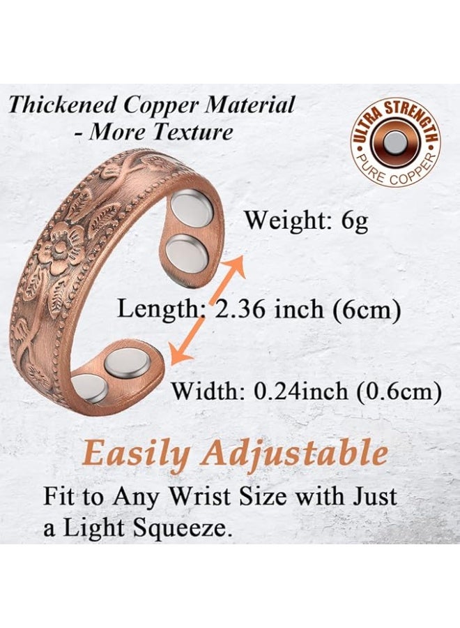 Cigmag 2PCS Copper Rings for Women Fingers Thumb Copper Rings Strength 99.99% Solid Pure Copper Adjustable Jewelry Gift - Image 5