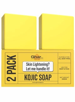 GHAR SOAP GHAR SOAPS Kojic Acid 2% Soap with Niacinamide | For Pigmentation, Sun damage, Brightening Underarm & Reduces Dark Spot | Soap for Men & Women | Suitable for All Skin Types |(Pack of 2) (100 g x 2)  - Image 1