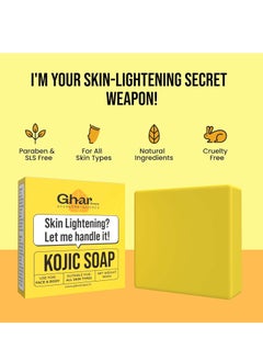 GHAR SOAP GHAR SOAPS Kojic Acid 2% Soap with Niacinamide | For Pigmentation, Sun damage, Brightening Underarm & Reduces Dark Spot | Soap for Men & Women | Suitable for All Skin Types |(Pack of 2) (100 g x 2)  - Image 3