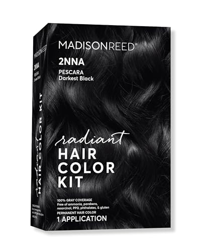 Madison Reed مجموعة لون الشعر المتألق ماديسون ريد 2NNA أسود بارد داكن مع درجات رمادية بيسكارا أسود تدرج رمادي دائم صبغة شعر خالية من PPD وخالية من الأمونيا 1 عبوة - Image 2