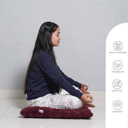 NEXTGO Floor Seat Cushions Yoga Meditation Mat Pooja aasan Soft Extra Comfortable Feather Touch Last Long Upto Washable Material Size 24 x 30 Inch 2 x 2.5 Fit (Brown) - Image 3
