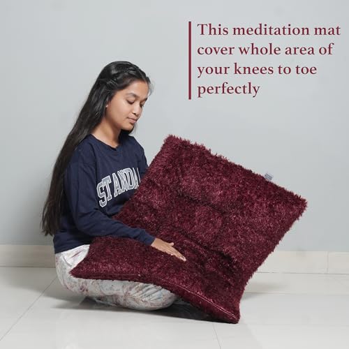 NEXTGO Floor Seat Cushions Yoga Meditation Mat Pooja aasan Soft Extra Comfortable Feather Touch Last Long Upto Washable Material Size 24 x 30 Inch 2 x 2.5 Fit (Brown) - Image 5