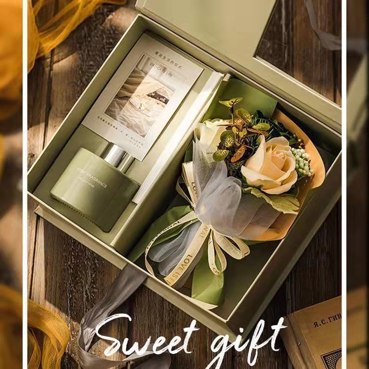 Makbeaty Reed Diffuser Set,Scented Gift Set, flower Gifts for Women, Women Gift Sets,Relaxing Gifts, General Purpose Gift Box Unique Birthday Gift Ideas Set, for Mom,Wife,Sister,Best Friend - Image 2
