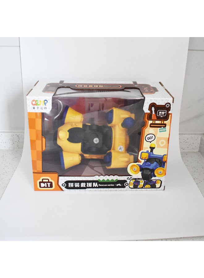 Color Box Packaging Assembled Rescue Team Toy Fire Boat Car Motorcycle Helicopter Screw Assembly Toy-Color:6301 Random Box  - Image 4
