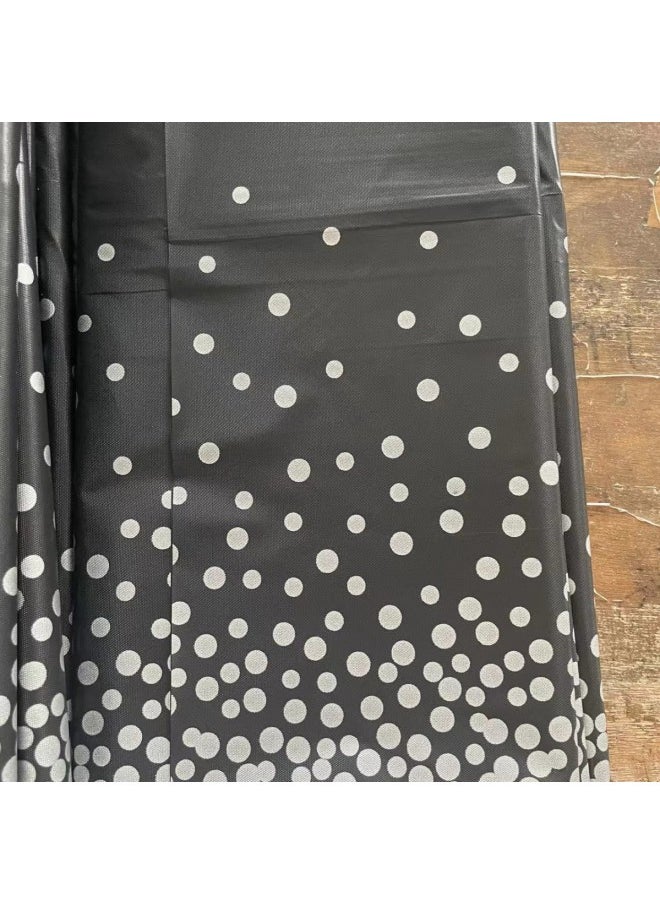 Generic Light Blue Gold Dot Plastic Tablecloth 54 X 108 Inch Blue Disposable Tablecloth With Gold Dot-Color:Silver Dots On Black Background-Specifications:137*274CM 3 Silk  - Image 1