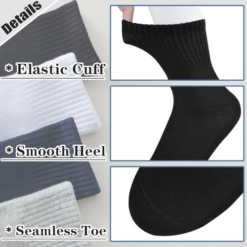 Hakugoo Boys Crew Socks - Seamless Cotton Dress & Uniform Socks for Girls 3-5 Years, 6 Pairs (Black+White+Grey, S) - Image 5