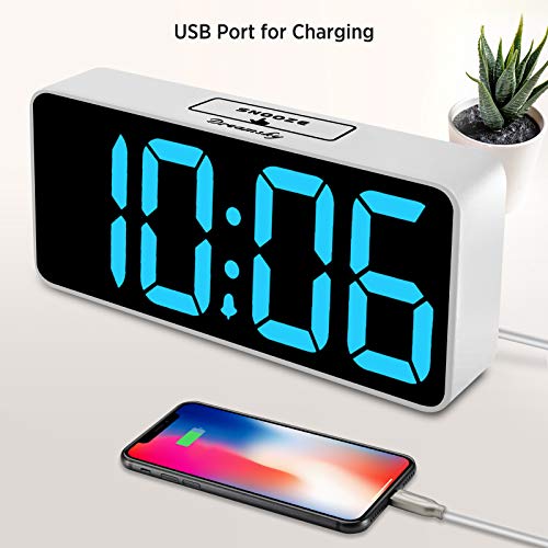 DreamSky Large Digital Alarm Clock Big Numbers for Seniors & Visually Impaired, 9 Inches Electric Clocks for Bedroom, Jumbo Display Fully Dimmable Brightness, USB Ports, Adjustable Alarm Volume - Image 4