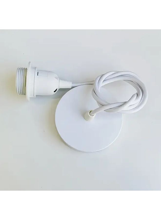 White E27 Lamp Holder Socket Hardwired Plug In Pendant Light Fixture 85 265V Wide Voltage Global Compatibility - Image 1