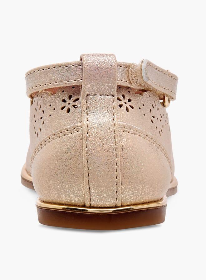 Barefeet Girls Laser Cut Mary Jane Shoes with Scallop Detail - Image 5