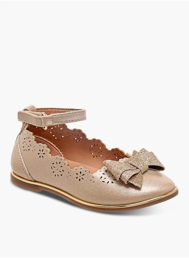 بيرفيت Girls Laser Cut Mary Jane Shoes with Scallop Detail