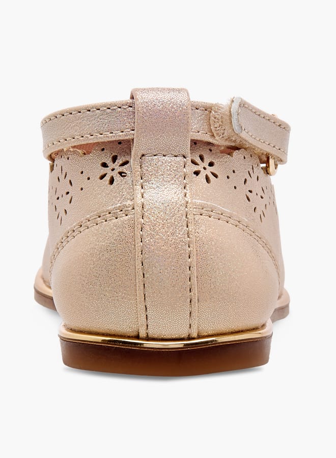 Barefeet Girls Laser Cut Mary Jane Shoes with Scallop Detail  - Image 5