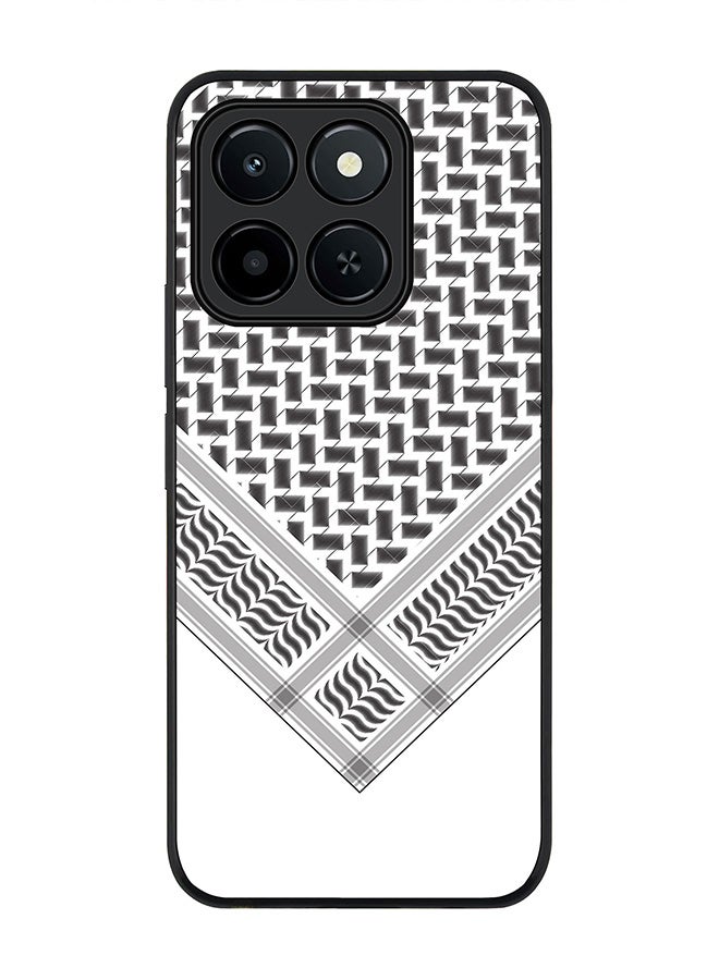 غطاء Honor X6c، حماية كاميرا نحيفة، غطاء هاتف مضاد للصدمات - شماغ النصر (أسود)
