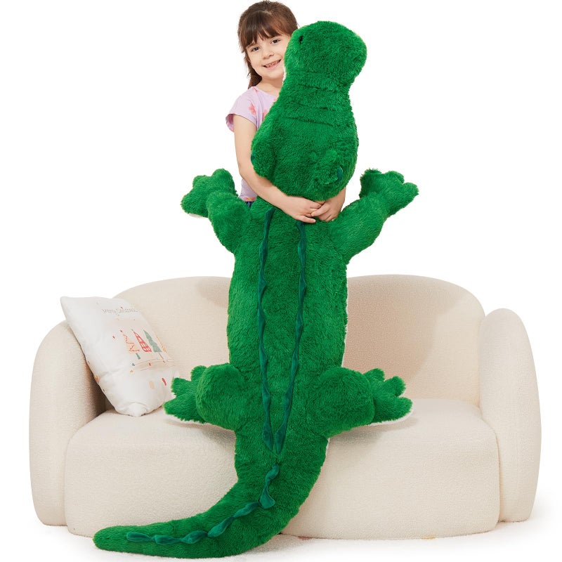 MorisMos Giant Alligator Stuffed Animal, 67inch Huge Alligator Plush Toy, Large Stuffed Crocodile Pillow for Kids, Green - Image 1