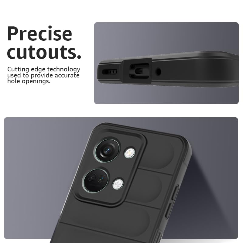 Winble Liquid Silicone Back Cover for OnePlus Nord 3 5G | Camera Protection Shockproof Case (Black) - Image 2