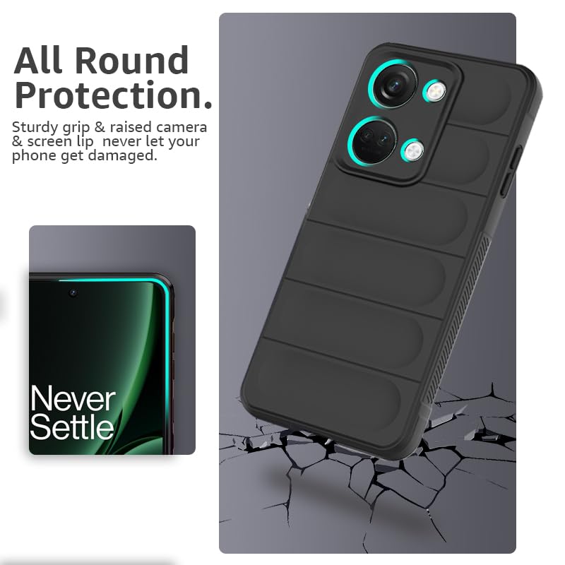 Winble Liquid Silicone Back Cover for OnePlus Nord 3 5G | Camera Protection Shockproof Case (Black) - Image 3