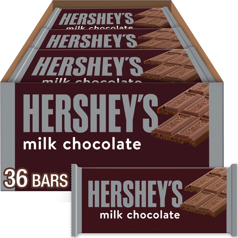 HERSHEY'S Milk Chocolate Candy Bars, Halloween Candy, 1.55 oz (36 Count) - Image 1