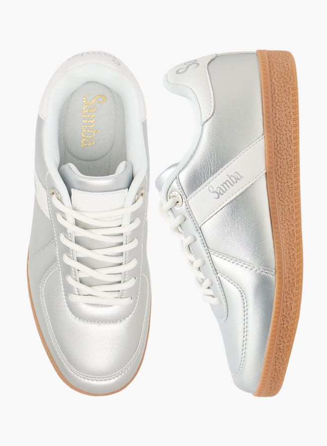 SAMBA Womens' Panelled Lace-Up Sneakers - Image 2