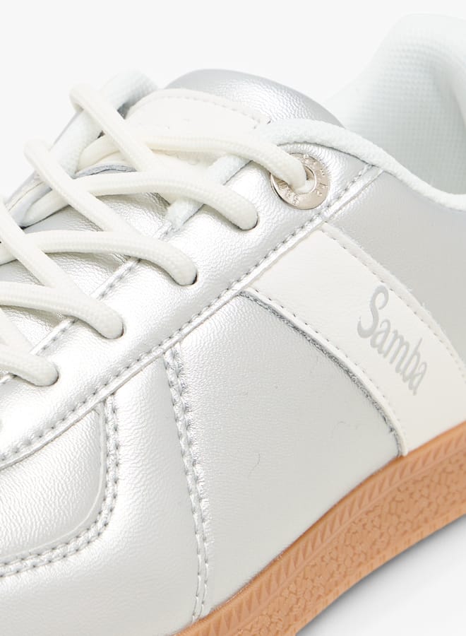 SAMBA Womens' Panelled Lace-Up Sneakers - Image 4
